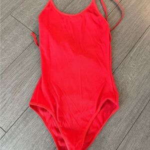 Vibrant Red Aritzia Wilfred Bodysuit